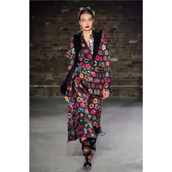 Jonathan Cohen Womens Multicolor Budgie Floral Silk Blanket Maxi Dress S…